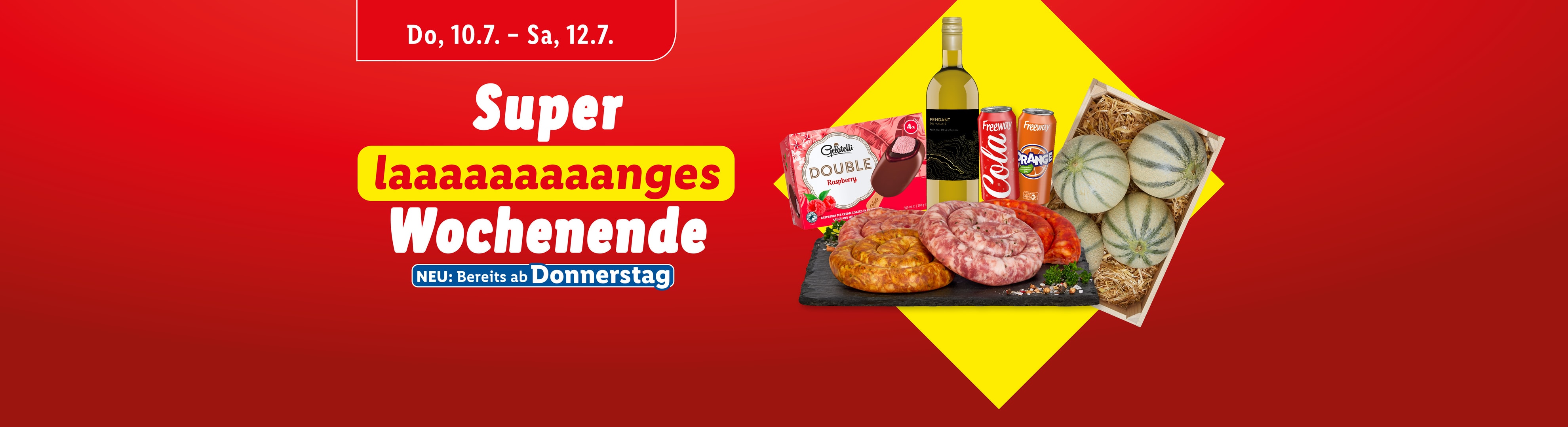 Super langes Wochenende! Gelatelli, Freeway, Würstchen und Melonen.
