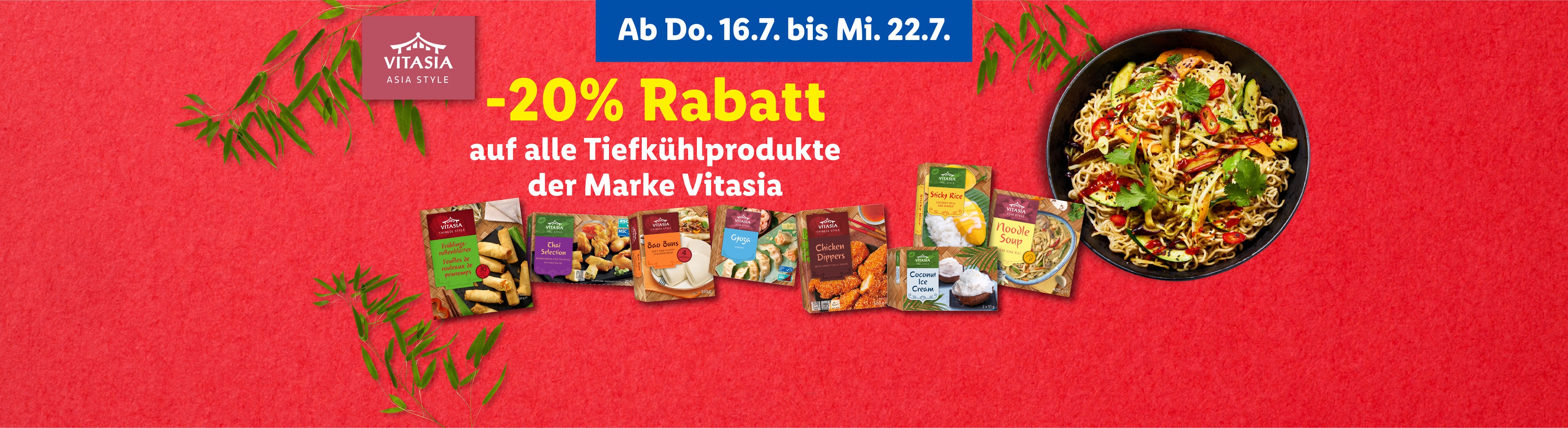 Ab Do. 16.7. bis Mi. 22.7. -20% Rabatt auf alle Tiefkühlprodukte der Marke Vitasia