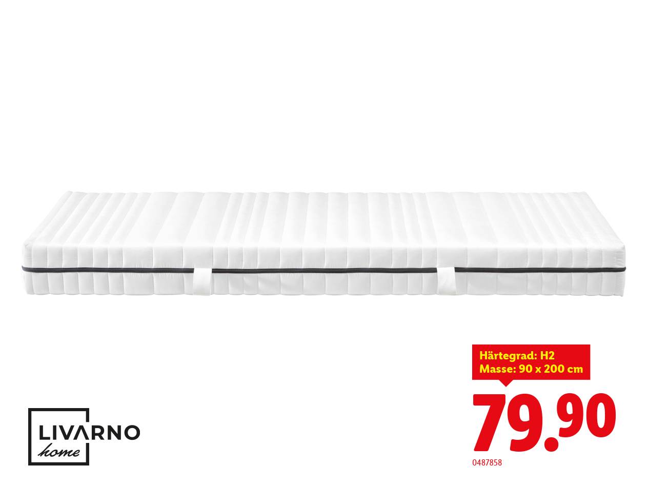 Livarno Home Matratze, Härtegrad H2, 90 x 200 cm, für 79,90 €.
