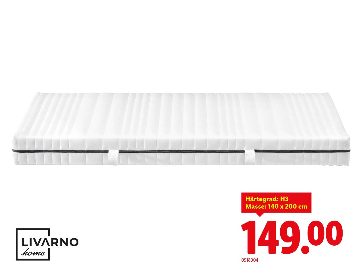LIVARNO home Matratze, Härtegrad H3, 140 x 200 cm, 149,00 €