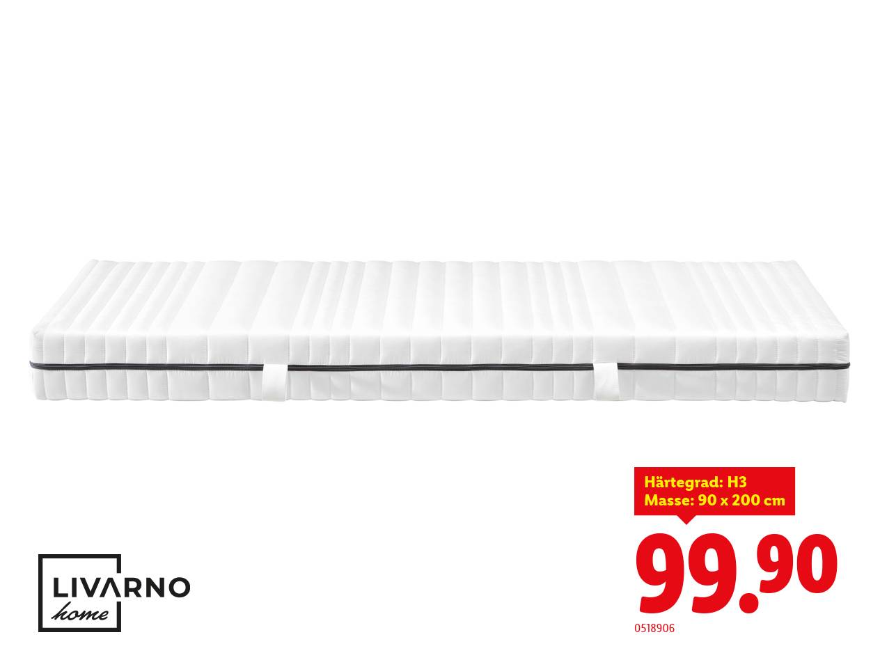 LIVARNO home Matratze, Härtegrad H3, 90 x 200 cm, 99,90