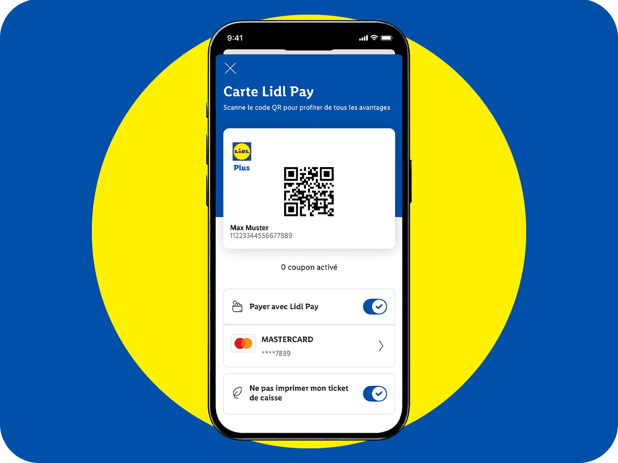Schermo dello smartphone con una carta fedeltà digitale e opzioni di pagamento