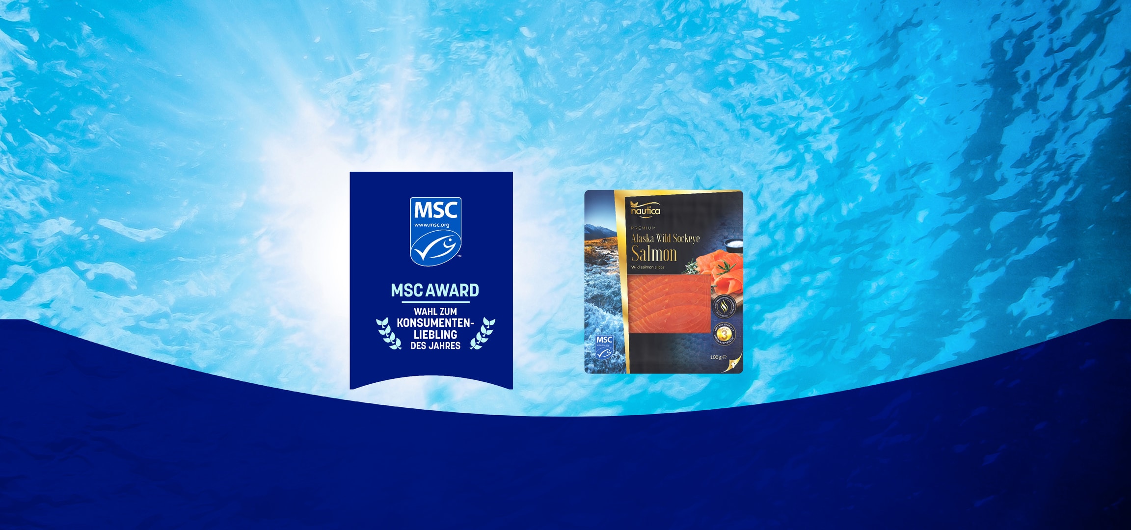 Paquet de tranches de saumon sauvage d'Alaska avec label MSC et prix du favori des consommateurs.